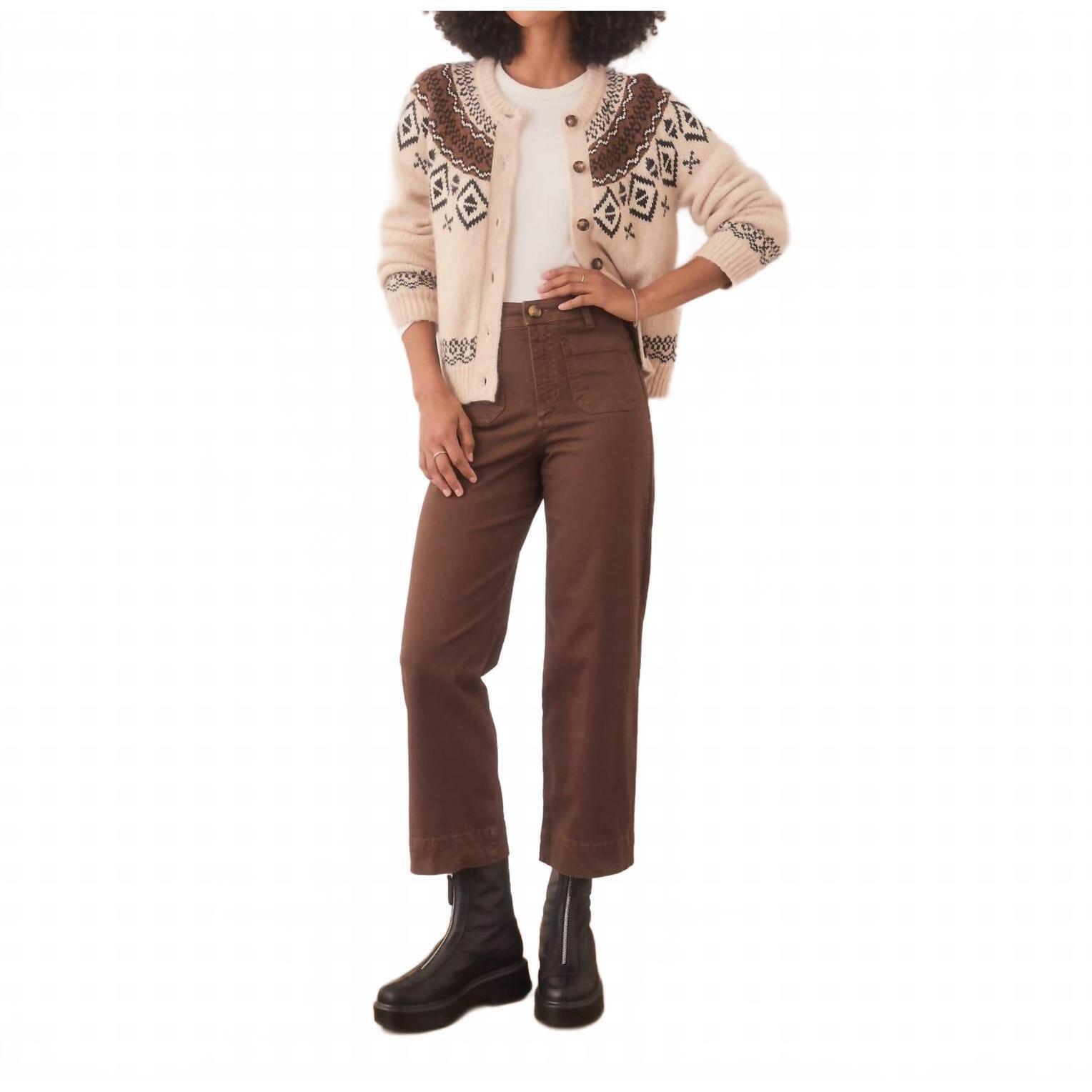 New Marine Layer Women's Bridget Wide Leg Crop Pants In Pinecone